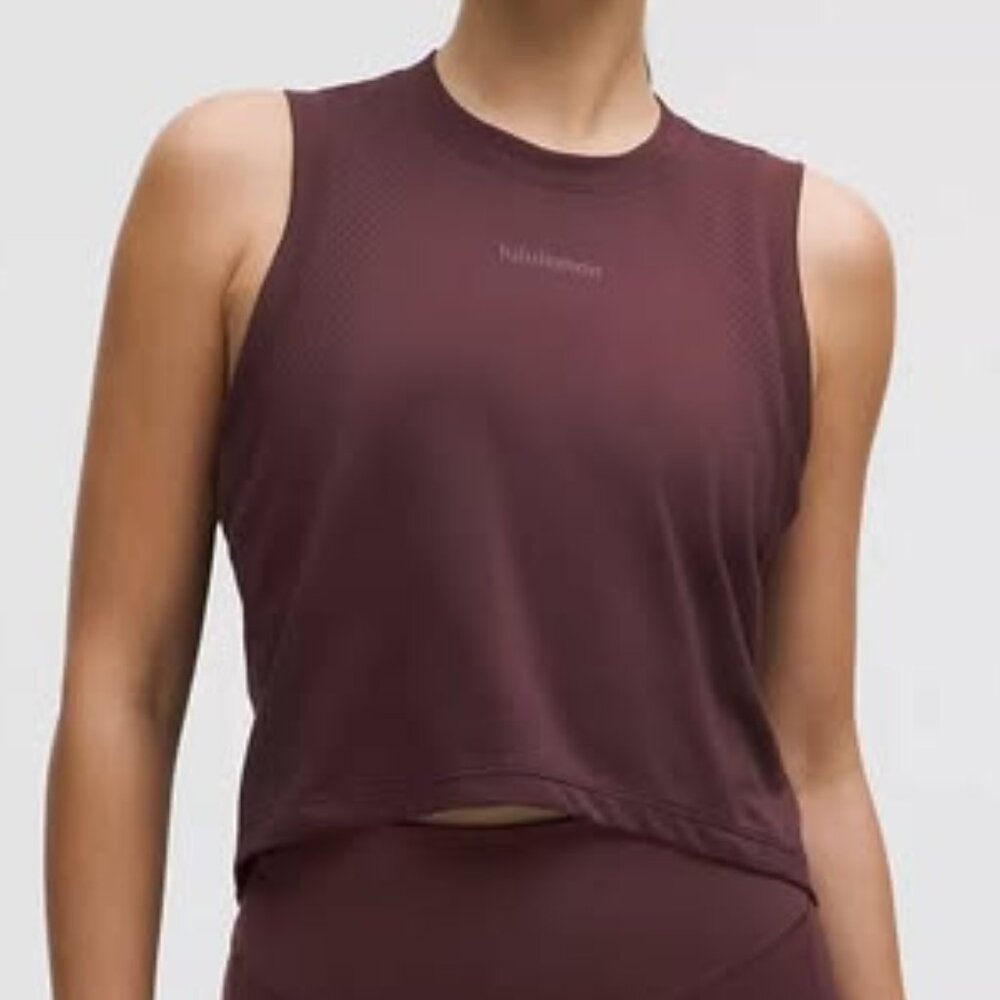 Lululemon Swiftly High-Low Cropped Tank Top NWT Size 8 Plum